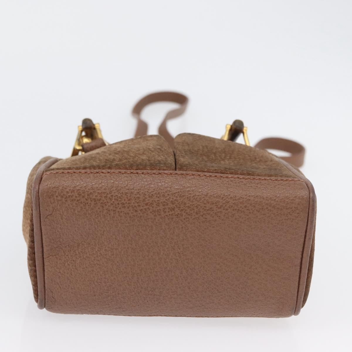 Gucci Vintage Bamboo Front Pocket Tote Suede, BROWN, SUEDE, Handbag