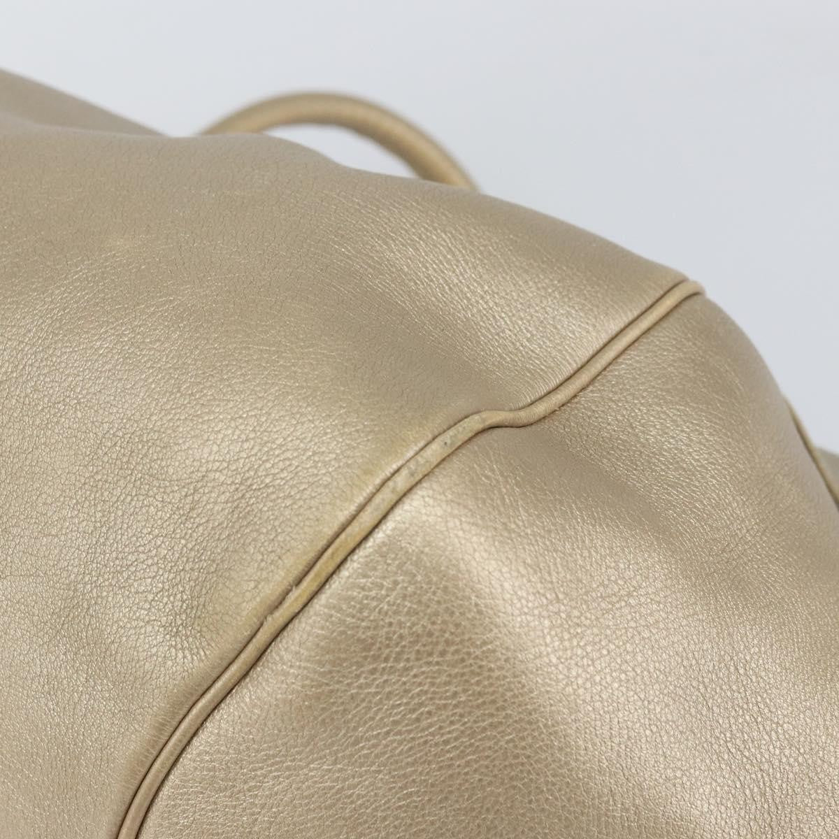 Salvatore Ferragamo Gancini handbag Leather, GOLD, LEATHER, Handbag
