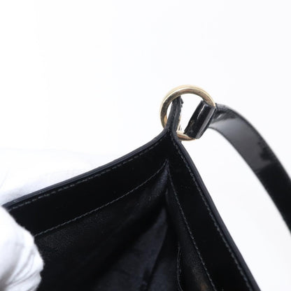 Salvatore Ferragamo Gancini Shoulder Bag Patent Leather, BLACK, PATENT_LEATHER, Shoulder bag