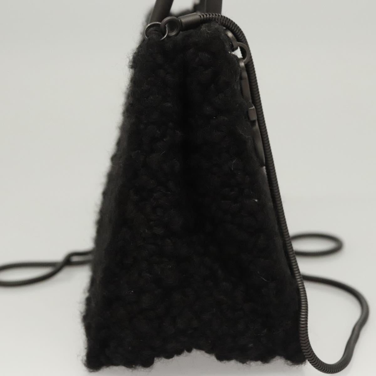 Salvatore Ferragamo Gancini handbag Wool, BLACK, WOOL, Handbag