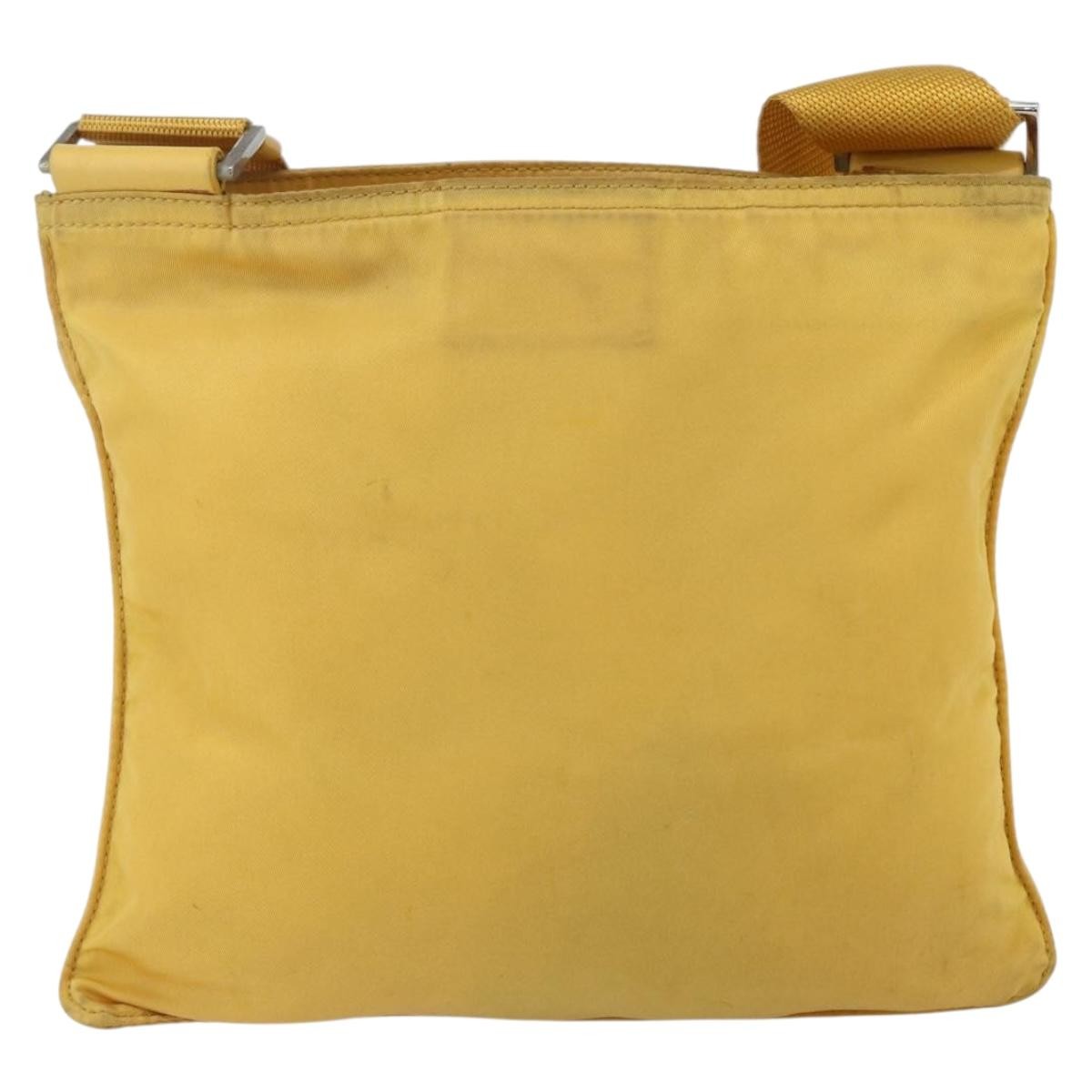 Prada Front Pocket Messenger Bag Tessuto, YELLOW, NYLON, Shoulder bag