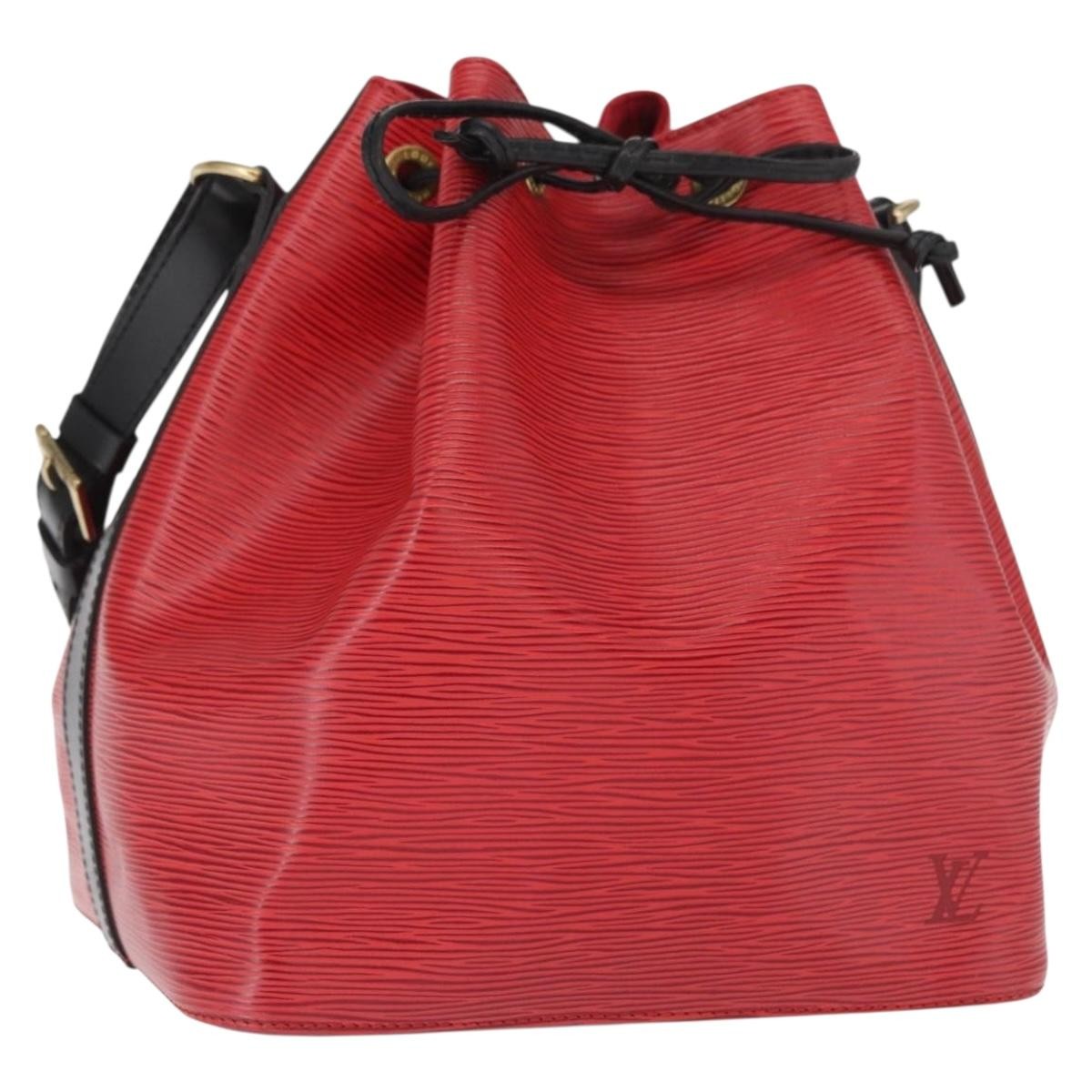 Louis Vuitton Bicolor Petit Noe Handbag Epi Leather, RED, LEATHER, Shoulder bag