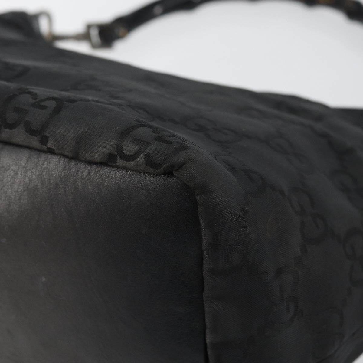 Gucci Vintage Bamboo Hobo GG Canvas, BLACK, CANVAS, Shoulder bag