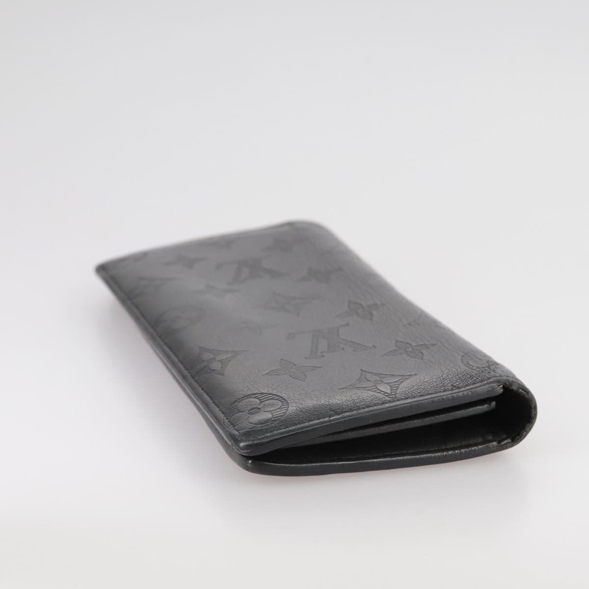 Louis Vuitton Brazza Long Bifold wallet Monogram shadow, BLACK, LEATHER, Wallets