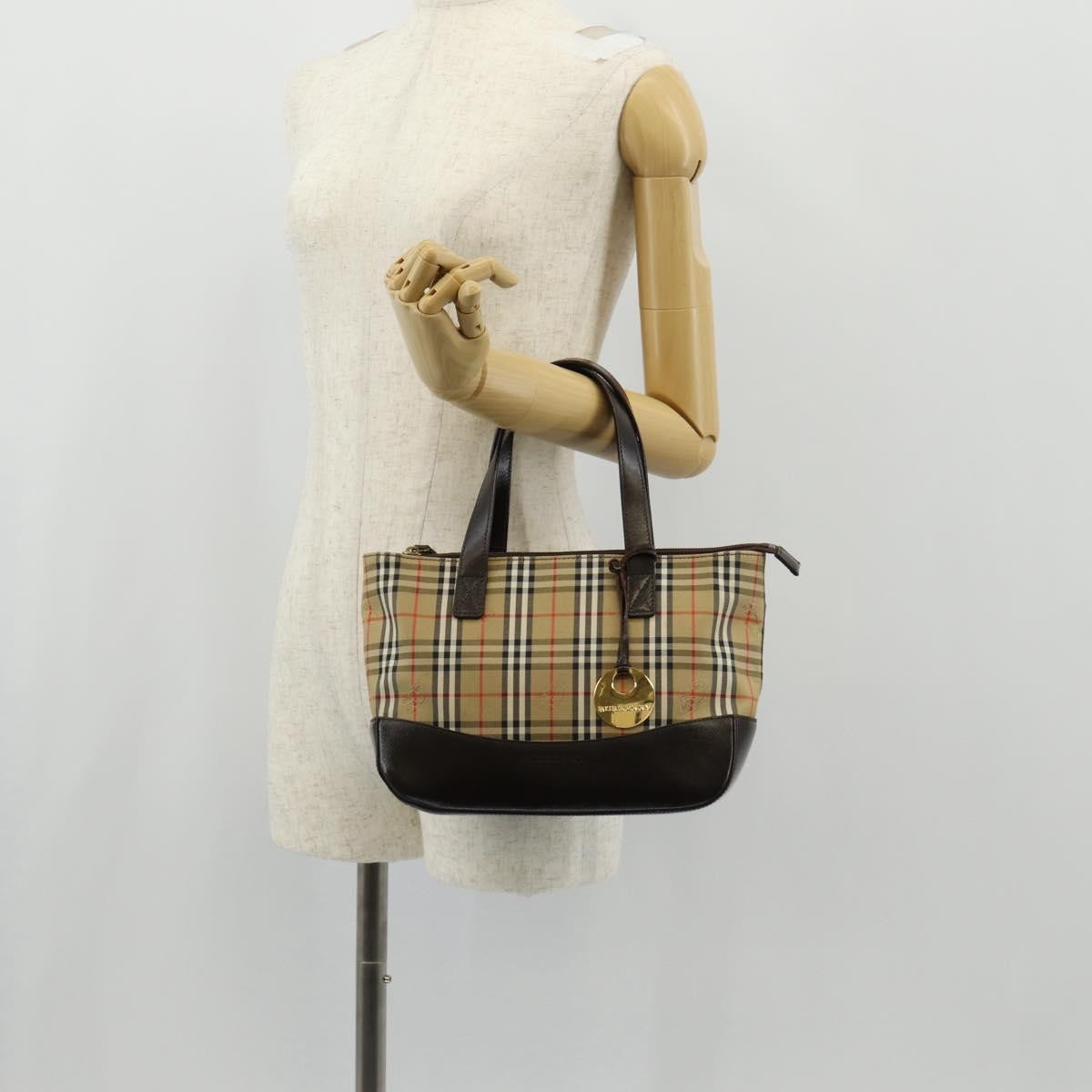 Burberry Nova Check Handbag Nova Check Canvas and leather, BEIGE, CANVAS, Handbag