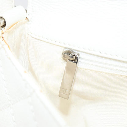 Chanel Vintage Timeless CC Adjustable Shoulder Bag Quilted Calfskin, White, Leather, Shoulder Bag