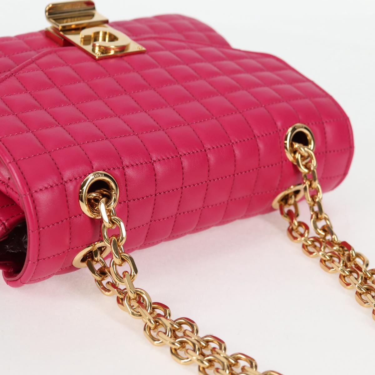 Celine C Bag Quilted Leather, PINK, LEATHER, Handbag