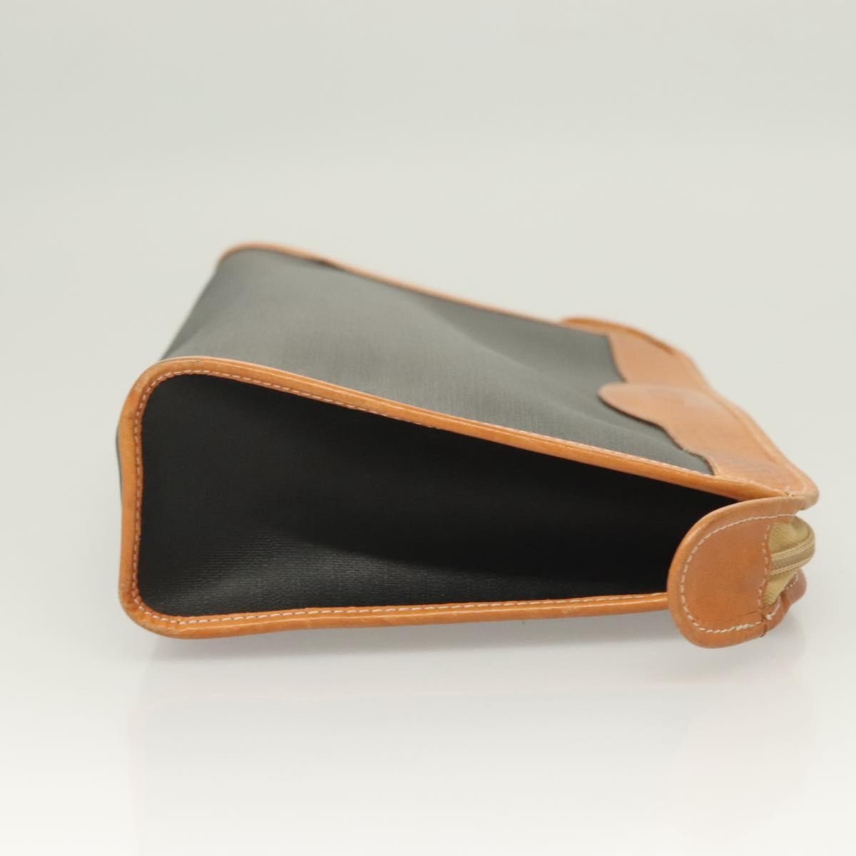 Christian Dior Vintage Zip Pochette Canvas and leather, BLACK, PVC, Clutche & pouche