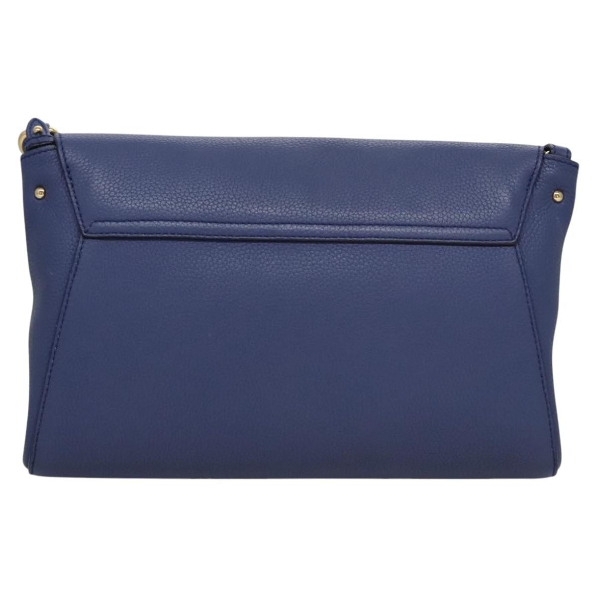 Salvatore Ferragamo Abbey Shoulder Bag Leather, BLUE, LEATHER, Shoulder bag