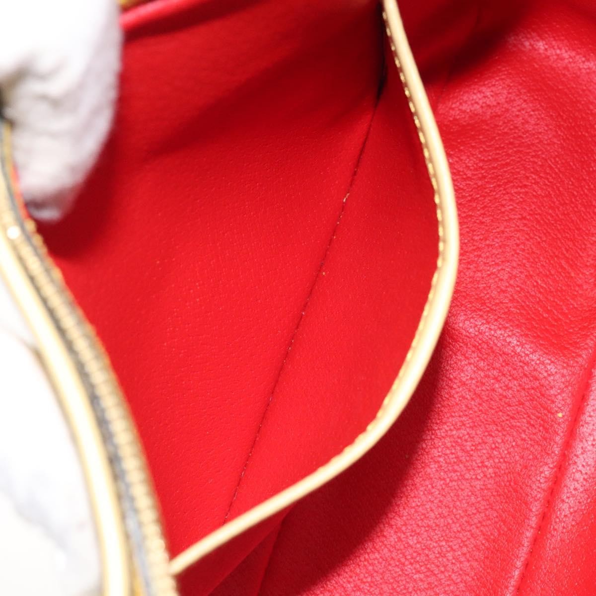 Celine Circle logo Leather, GOLD, LEATHER, Shoulder bag