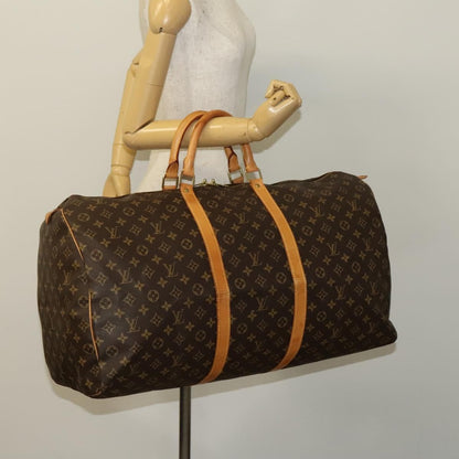Louis Vuitton Keepall Bag Monogram Canvas, BROWN, CANVAS, Travel bag