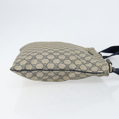 Gucci Zip Top Messenger Bag GG Coated Canvas, NAVY, PVC, Shoulder bag
