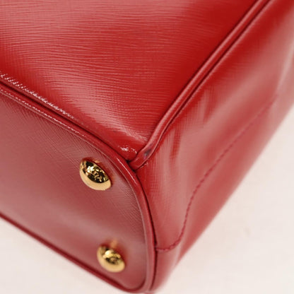Prada Galleria Double Zip Tote Vernice Saffiano Leather, RED, LEATHER, Handbag