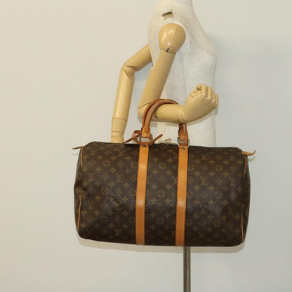 Louis Vuitton Keepall Bag Monogram Canvas, BROWN, CANVAS, Travel bag