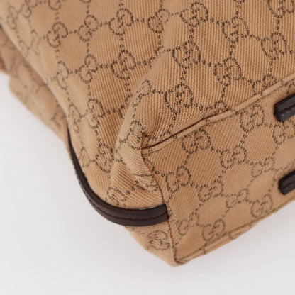 Gucci Vintage Open Shoulder Bag (Outlet) GG Canvas with Leather, BEIGE, CANVAS, Shoulder bag