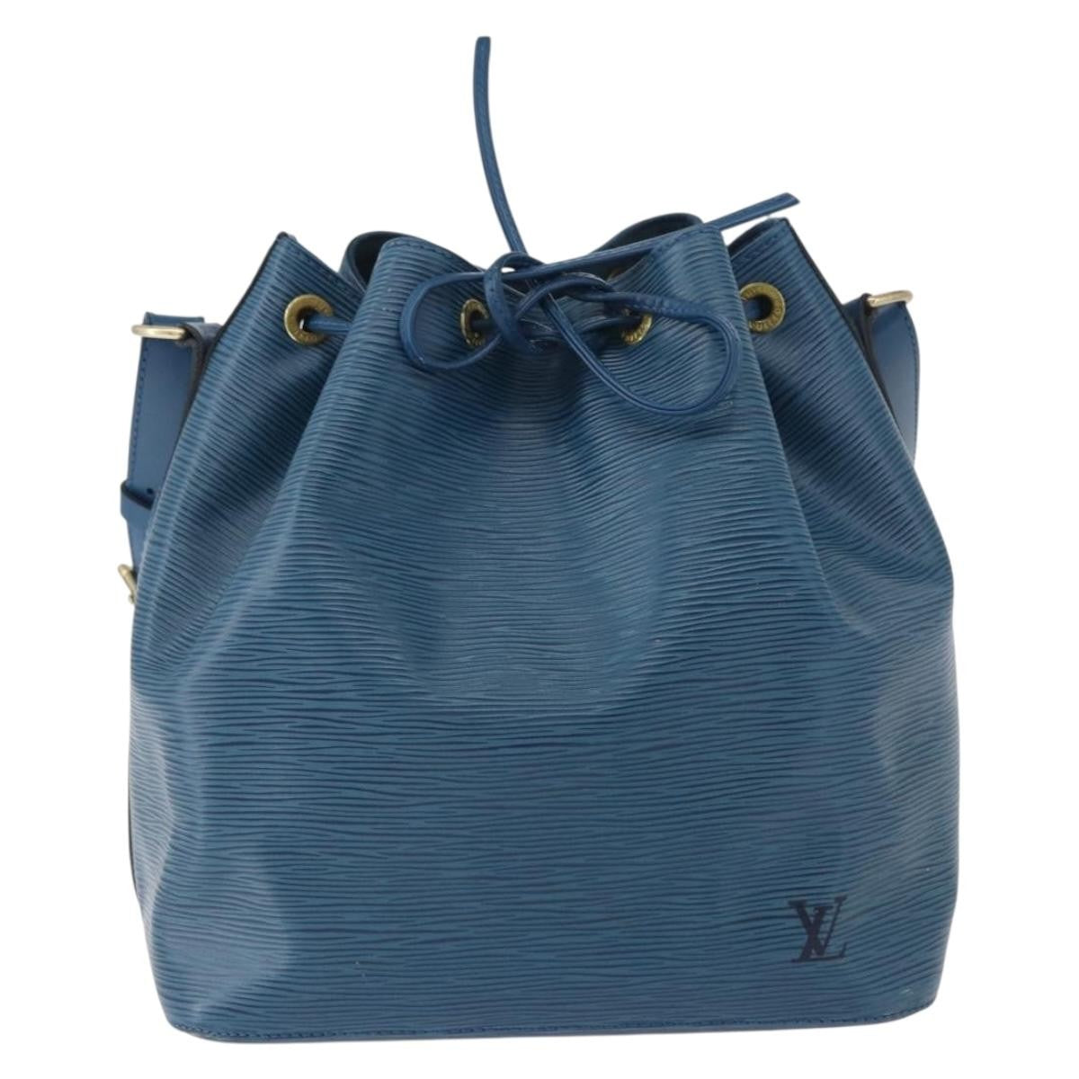 Louis Vuitton Petit Noe Handbag Epi Leather, BLUE, LEATHER, Shoulder bag