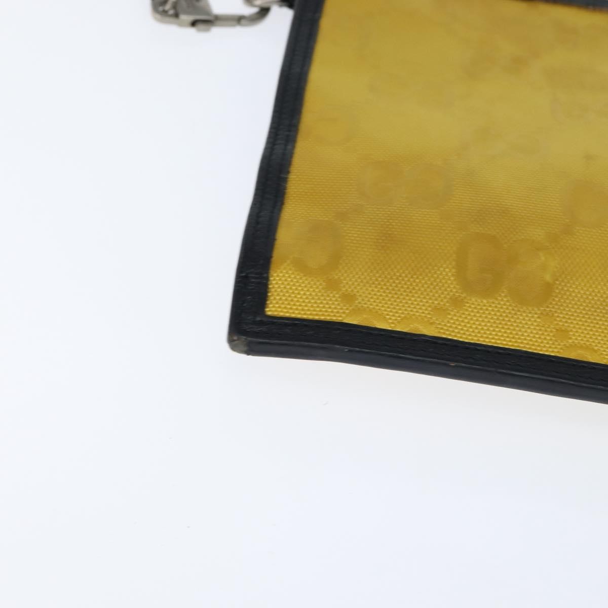 Gucci Off The Grid Zip Pouch GG Econyl, YELLOW, CANVAS, Clutche & pouche