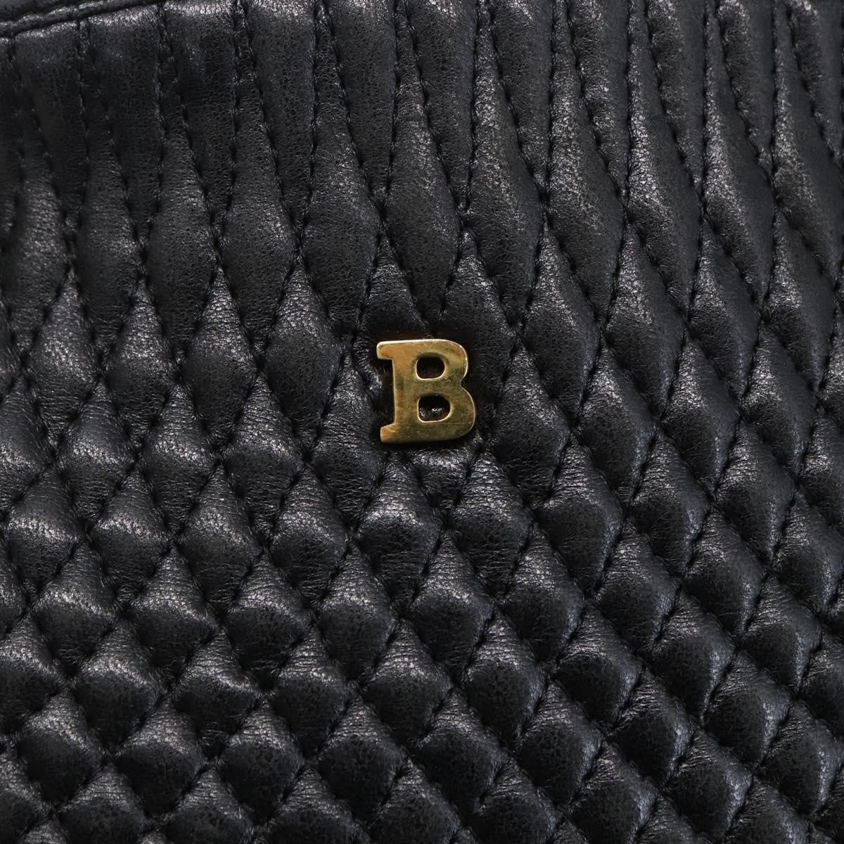 Bally Vintage Chain Shoulder Bag Quilted Leather, BLACK, LEATHER, Shoulder bag