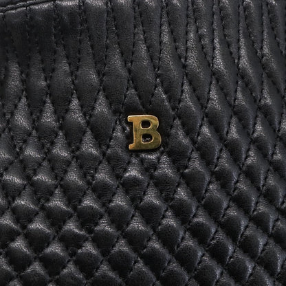 Bally Vintage Chain Shoulder Bag Quilted Leather, BLACK, LEATHER, Shoulder bag