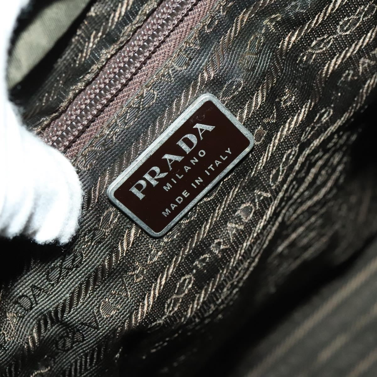 Prada Vela Double Front Pocket Backpack Tessuto with Saffiano Leather, KHAKI, NYLON, Backpack