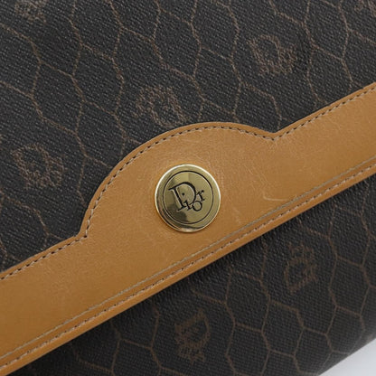 Christian Dior Vintage Honeycomb chain Canvas, BLACK, CANVAS, Shoulder bag