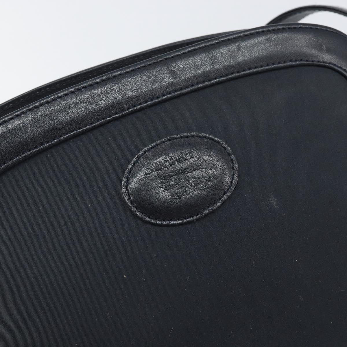 Burberry Vintage Shoulder Bag Leather, NAVY, LEATHER, Shoulder bag