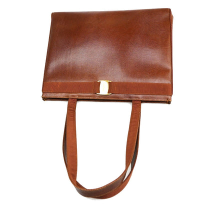 Salvatore Ferragamo Vara shoulder Bag Leather, BROWN, LEATHER, Shoulder bag