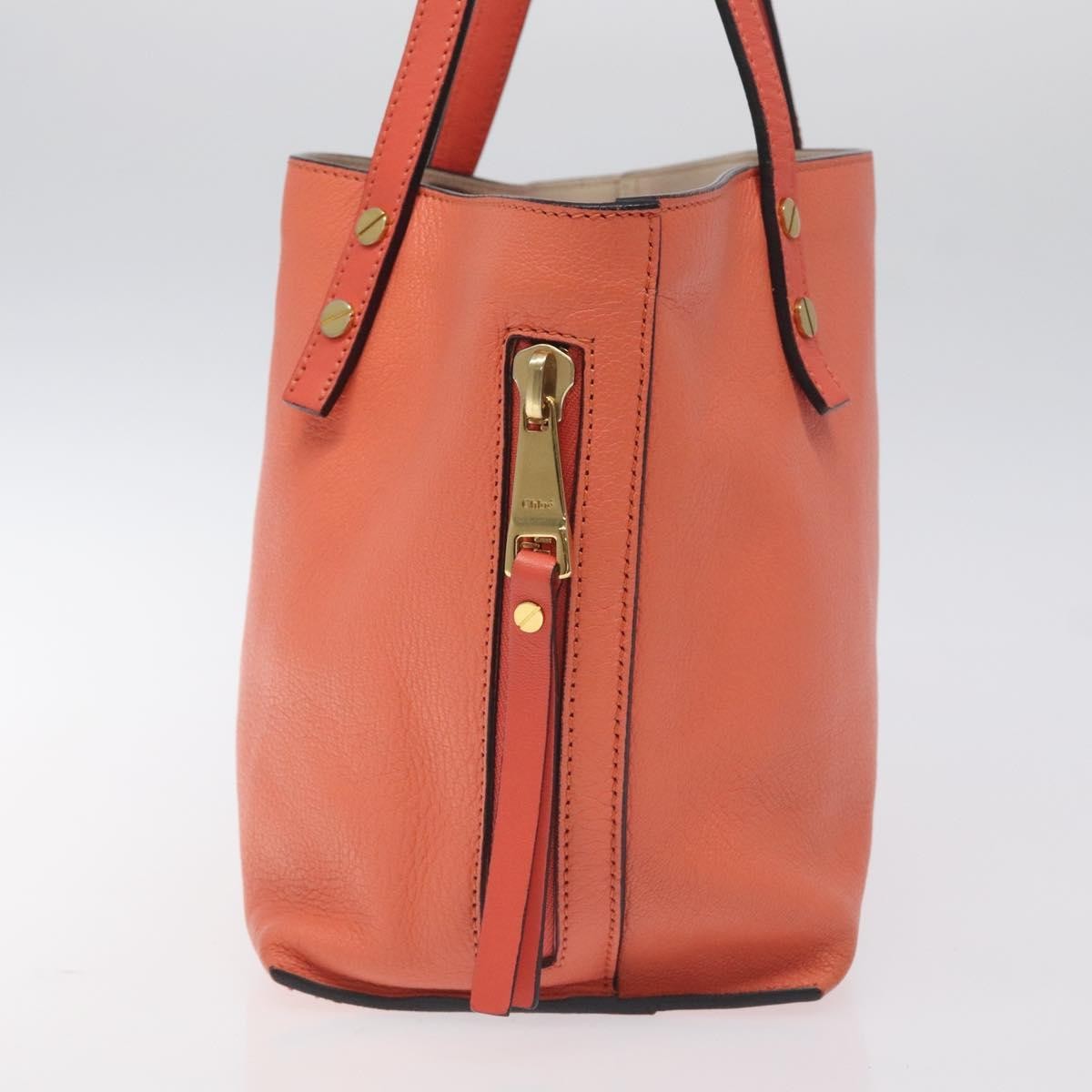 Chloe Dilan Tote Leather, ORANGE, LEATHER, Tote bag