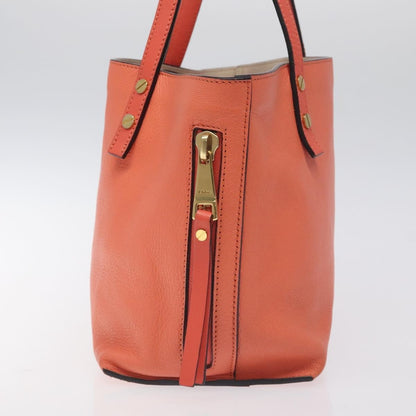 Chloe Dilan Tote Leather, ORANGE, LEATHER, Tote bag