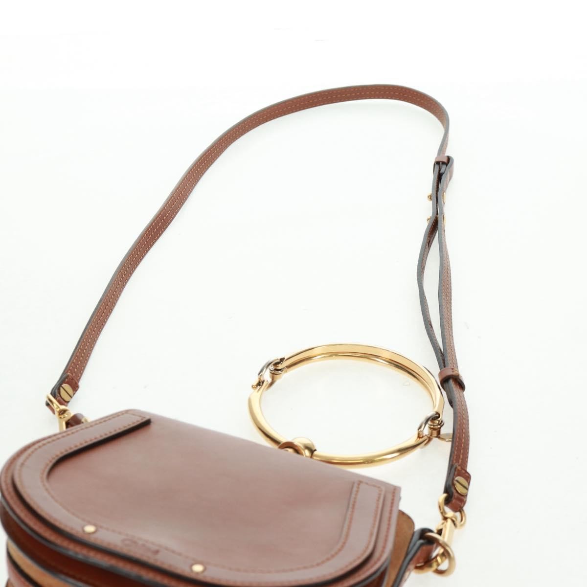 Chloe Nile Crossbody Bag Leather, BROWN, LEATHER, Handbag