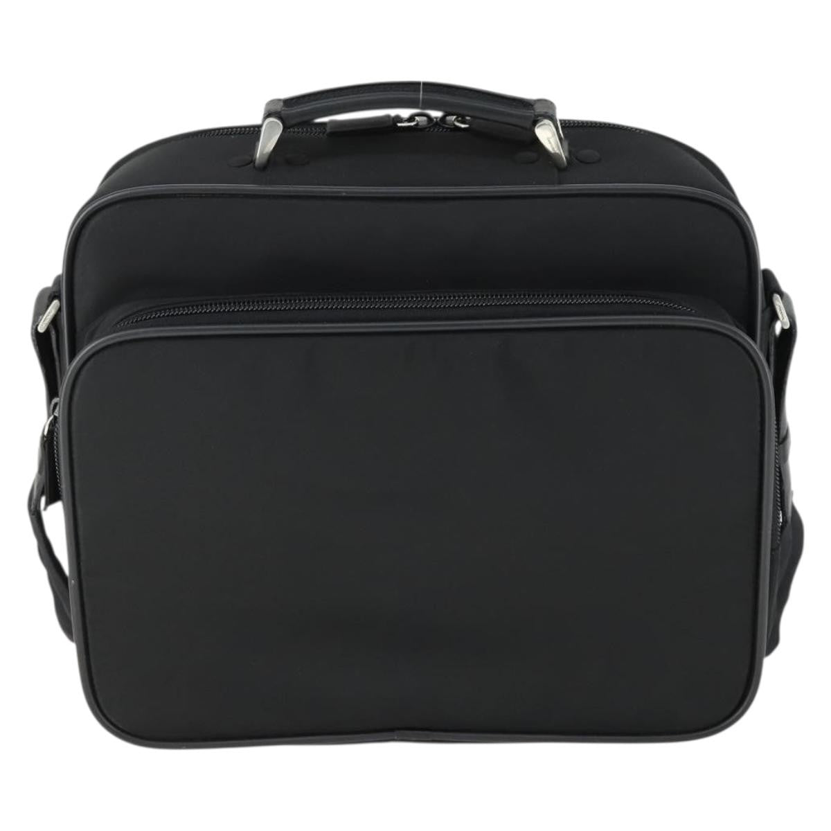 Prada Convertible Front Pocket Briefcase Tessuto with Saffiano Leather, Black, Nylon, Briefcase