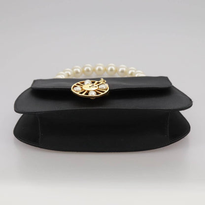Celine Handbag Satin, BLACK, SATIN, Handbag