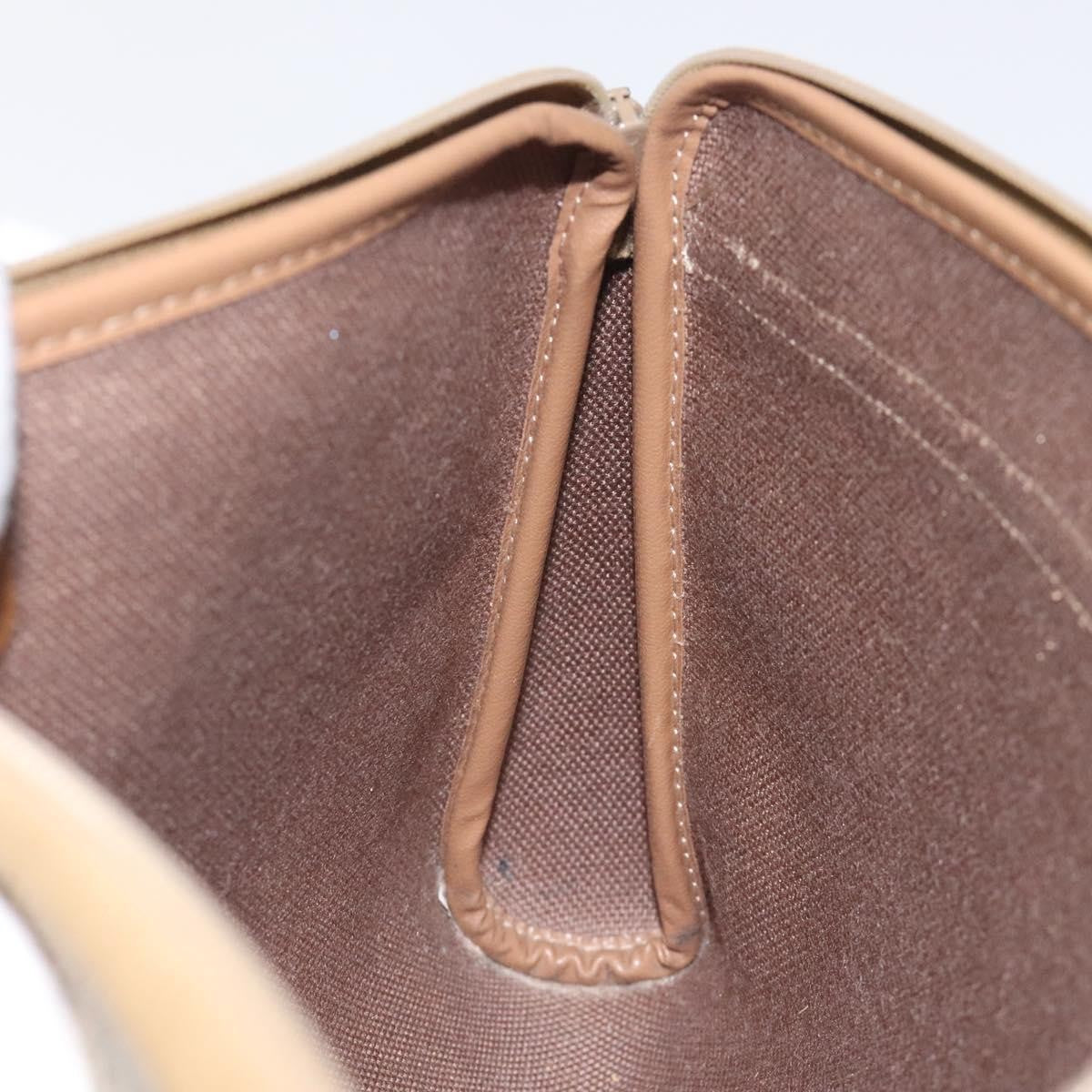 Christian Dior Vintage Honeycomb Zip Pouch Coated Canvas, BEIGE, CANVAS, Clutche & pouche