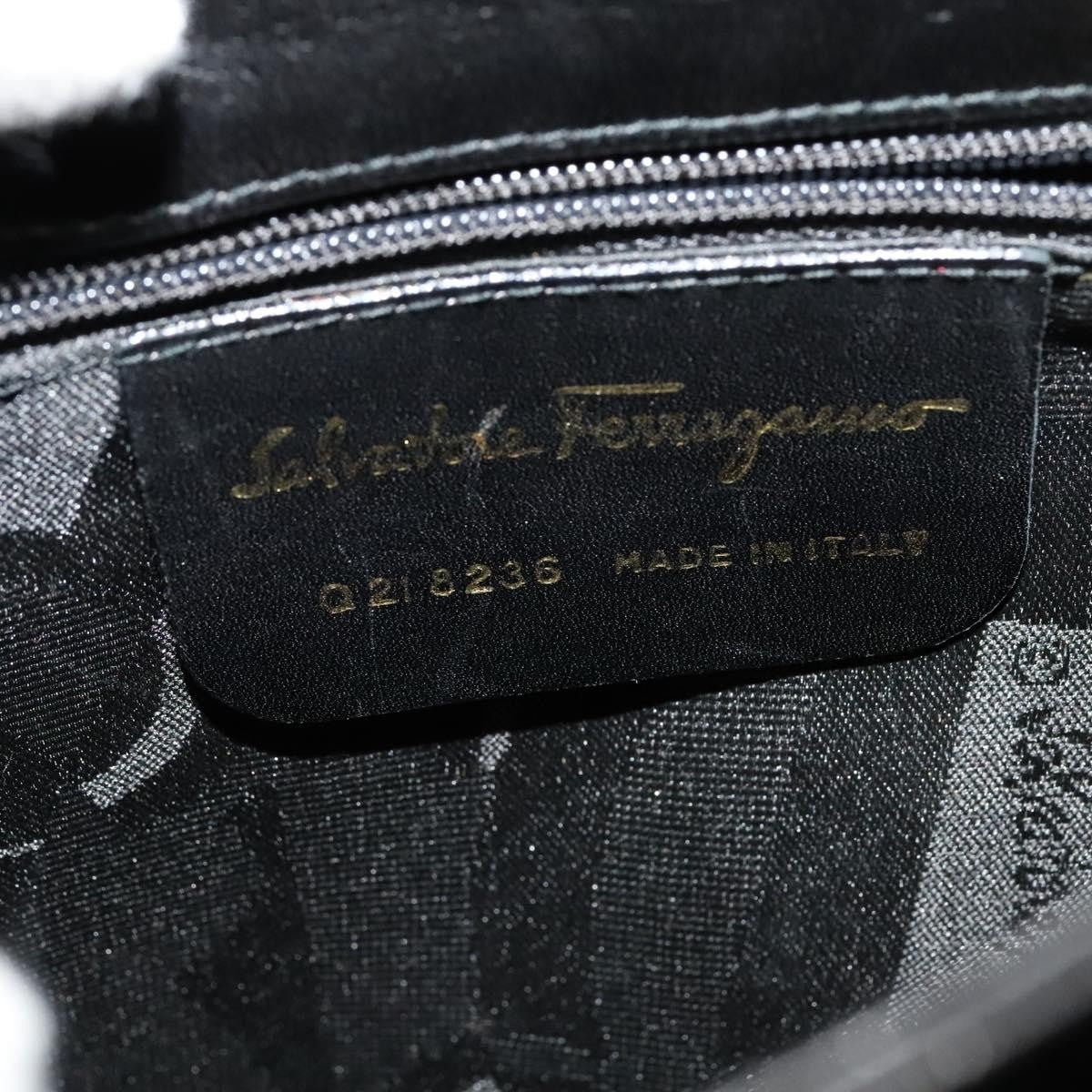 Salvatore Ferragamo Vintage Handbag Leather, BLACK, LEATHER, Handbag