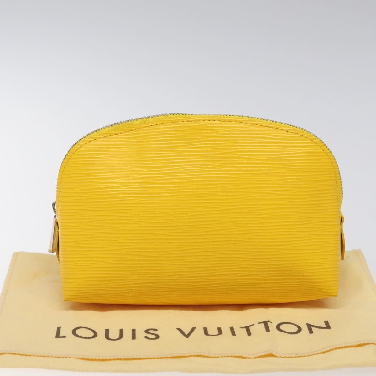 Louis Vuitton Cosmetic Pouch Epi Leather, YELLOW, LEATHER, Toiletry Case