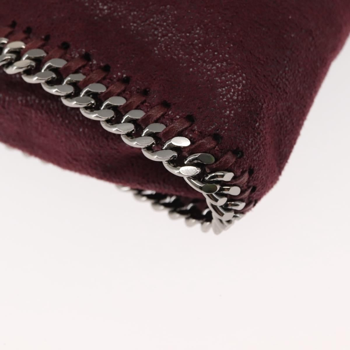 Stella McCartney Falabella Fold Over Crossbody Bag Shaggy Deer, Burgundy, Polyester, Shoulder Bag