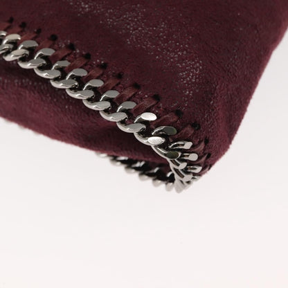 Stella McCartney Falabella Fold Over Crossbody Bag Shaggy Deer, Burgundy, Polyester, Shoulder Bag