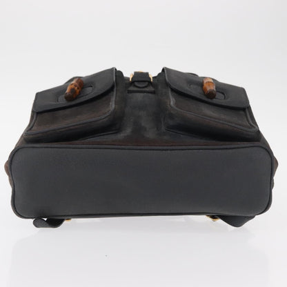 Gucci Vintage Bamboo Backpack Suede, NAVY, SUEDE, Backpack