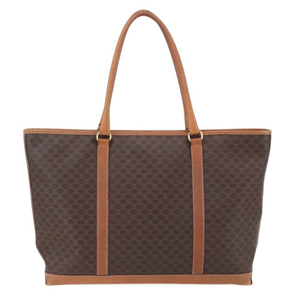 Celine Vintage Macadam Tote bag Canvas, BROWN, PVC, Tote bag