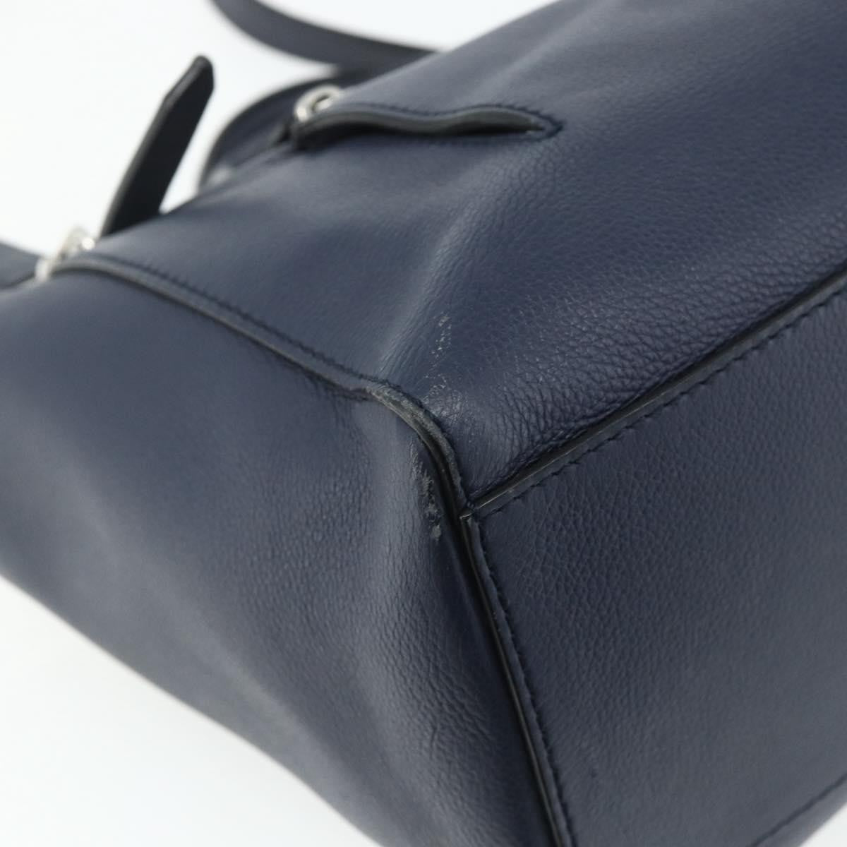 Bally Vintage Handbag Leather, Navy, Leather, Handbag