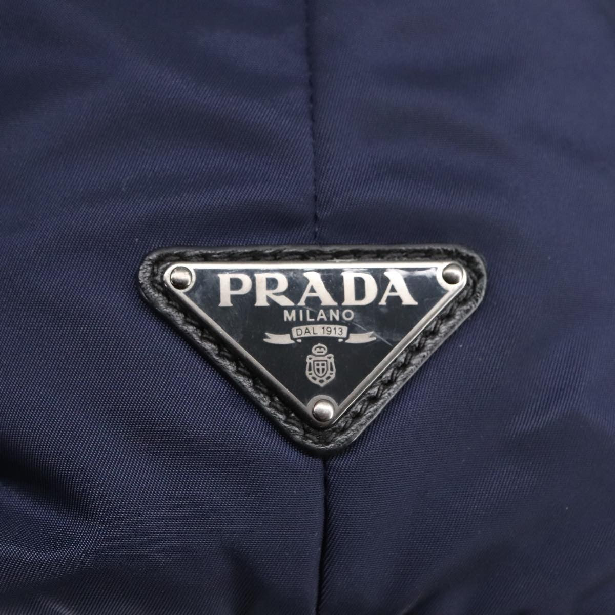 Prada Convertible Double Tote Tessuto, Navy, Nylon, Tote Bag