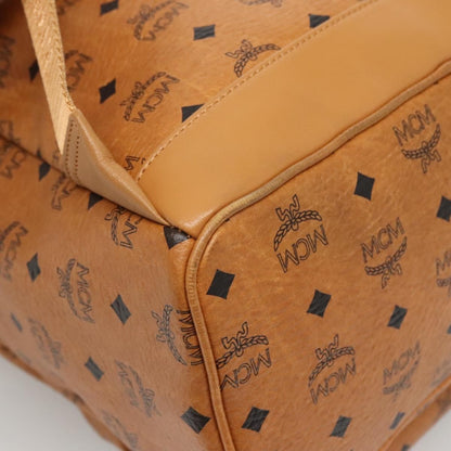 MCM Vicetos Logo PVC Cuir, BROWN, CANVAS, Backpack