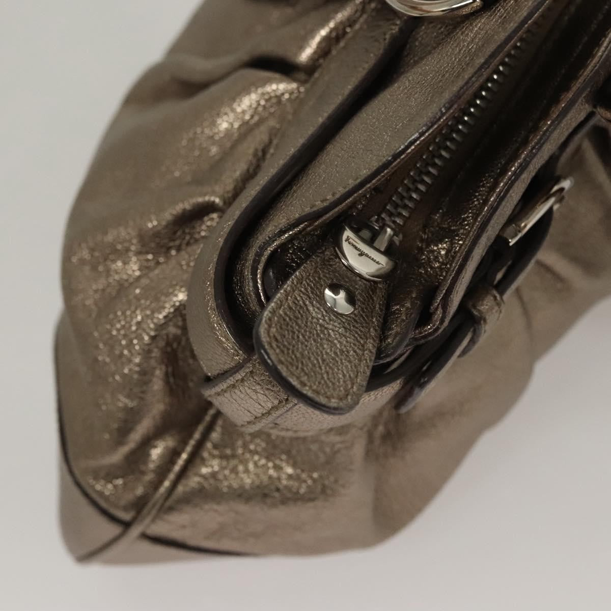 Salvatore Ferragamo Marisa Satchel Leather, GOLD, LEATHER, Handbag