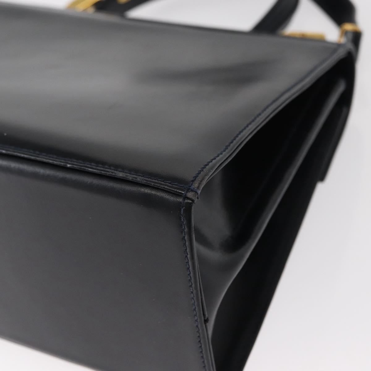 Salvatore Ferragamo Convertible Top Handle Bag Leather, NAVY, LEATHER, Handbag