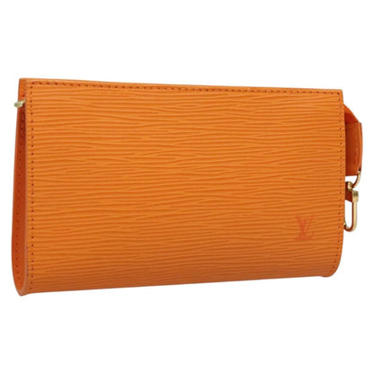 Louis Vuitton Pochette Accessoires Epi Leather, ORANGE, LEATHER, Clutche & pouche