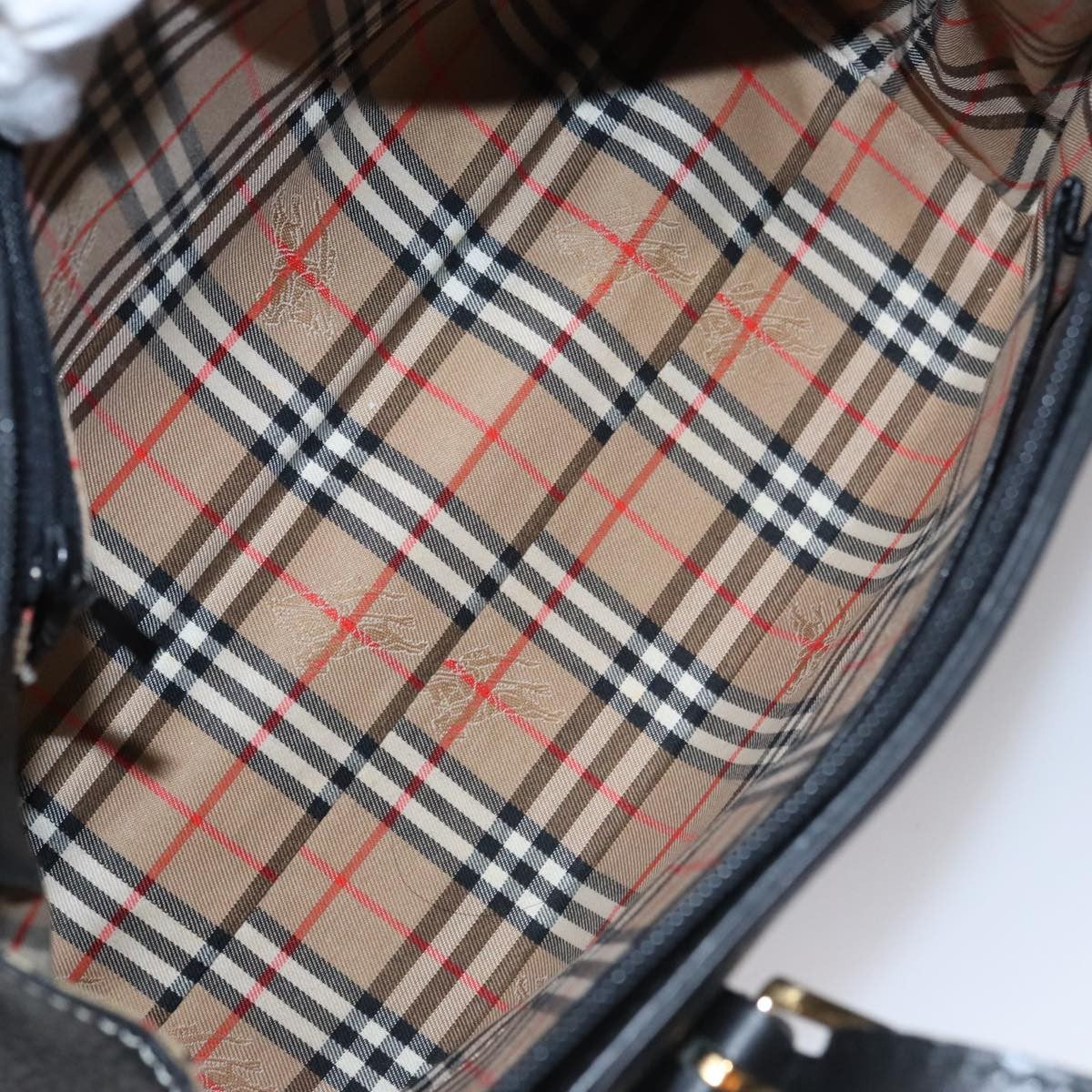 Burberry Vintage Handbag Leather, BLACK, LEATHER, Handbag