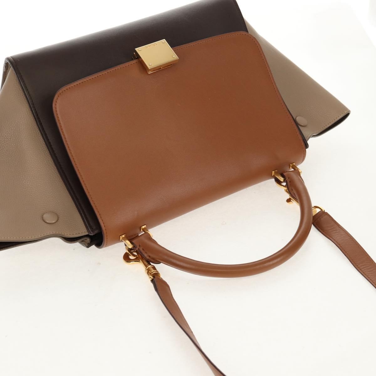 Celine Tricolor Trapeze Bag Leather, MULTICOLOUR, LEATHER, Handbag