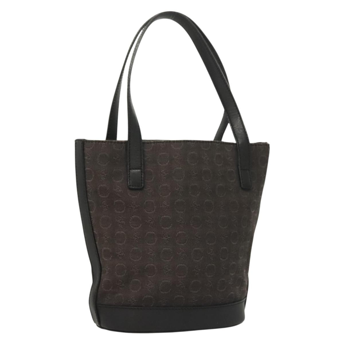 Celine C Macadam Handbag Canvas, BLACK, CANVAS, Handbag