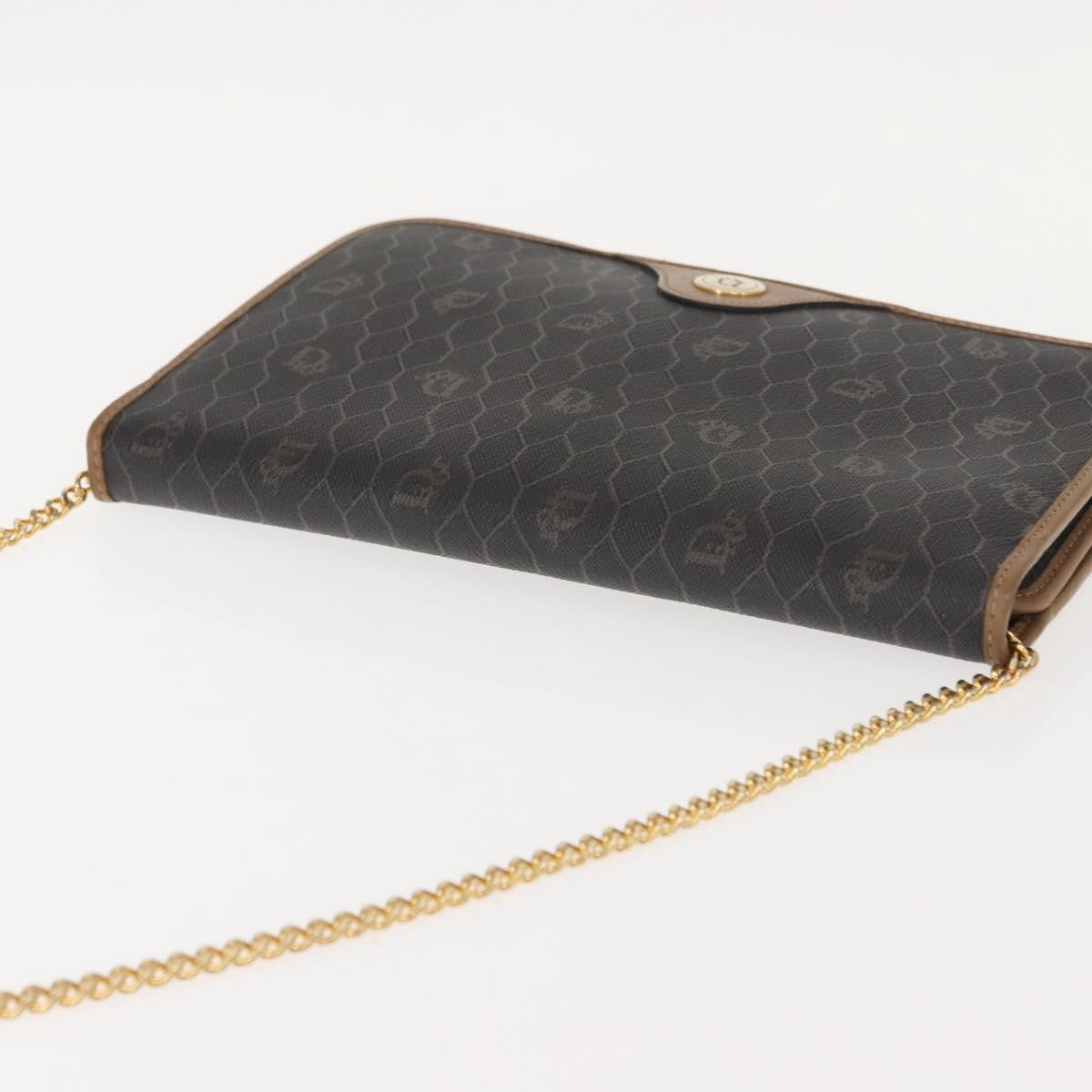 Christian Dior Vintage Honeycomb chain Canvas, BLACK, CANVAS, Shoulder bag
