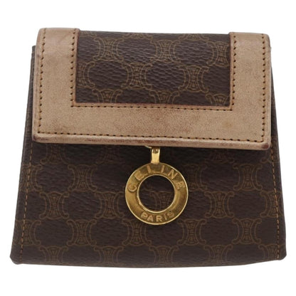 Celine Vintage Macadam Shoulder Bag Canvas and Leather, BROWN, CANVAS, Shoulder bag